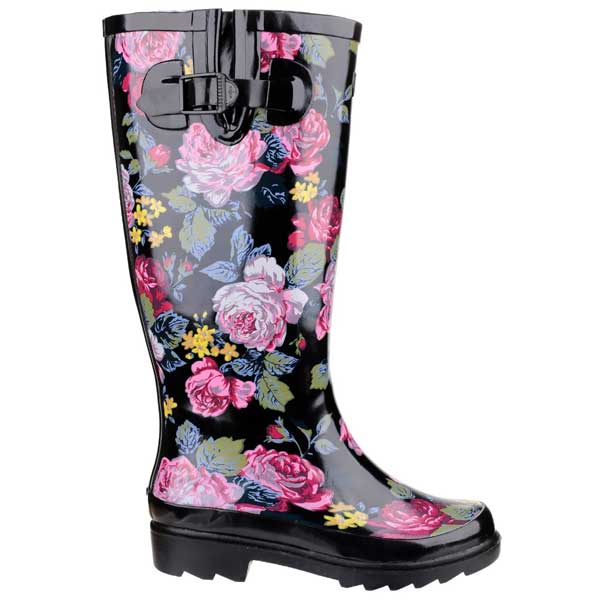 Rosefest Wellington Footwear With Floral Pattern