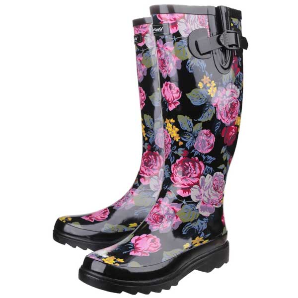 Rosefest Wellington Footwear With Floral Pattern