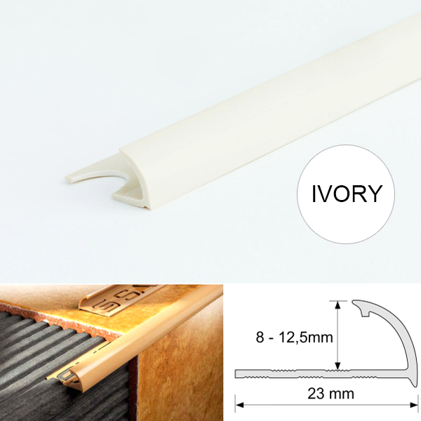 Round Edge PVC Tile Trims Quadrant Tile