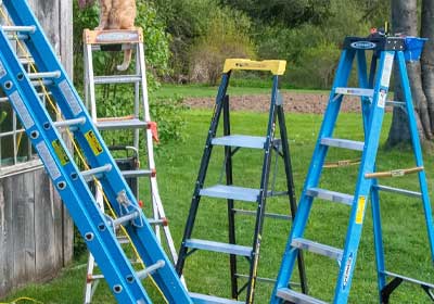 Worker using height safety equipment supported by M Industrial Safety
