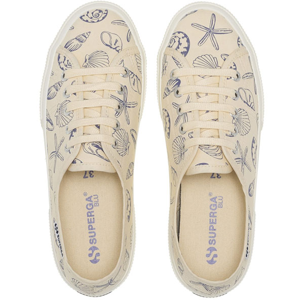 Seashells Print Lace-Up Sneaker