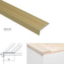 Self Adhesive 25 x 10mm Anodised Aluminium Stair Nosing Edge Trim