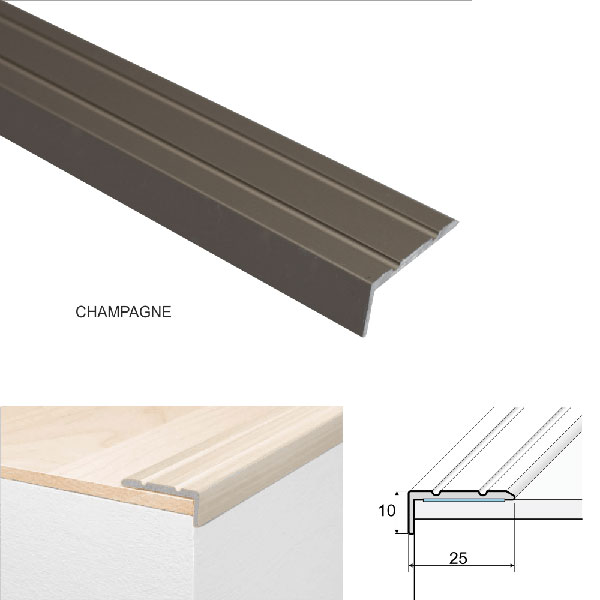 Self Adhesive Anodised Aluminium Stair Nosing Edge Trim