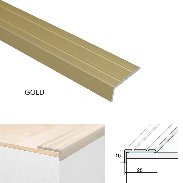 Self Adhesive Anodised Aluminium Stair Nosing Edge Trim