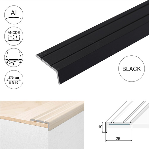 Self Adhesive Anodised Aluminium Stair Nosing Edge Trim