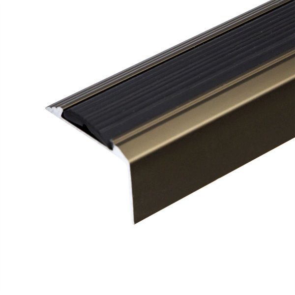 Self Adhesive Anti-Slip Aluminium Stair Nosing Edge Trim With Rubber Insert