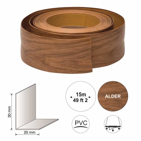 Self Adhesive Flexible PVC Skirting Board 5m Long