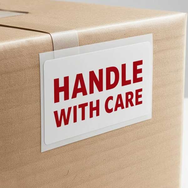 Self-Adhesive Label – “Handle With Care” for Fragile Packages