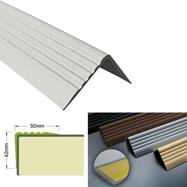 Self Adhesive Stair Nosing 50mm x 42mm Bullnose Stair Nosing Rubber Angle Step Edge