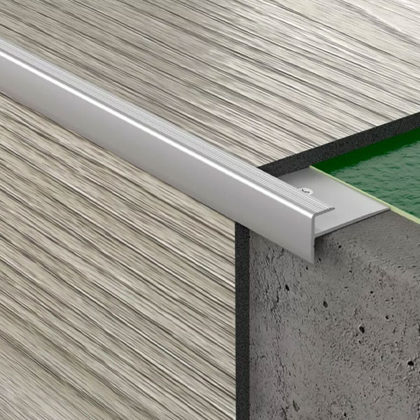 Silver LVT 3mm Stair Nosing – Vinyl Stair Edge Profile Trim