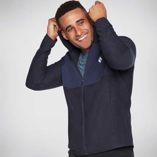 Lightweight Skech-Knits Zip Hoodie with Hand Pockets