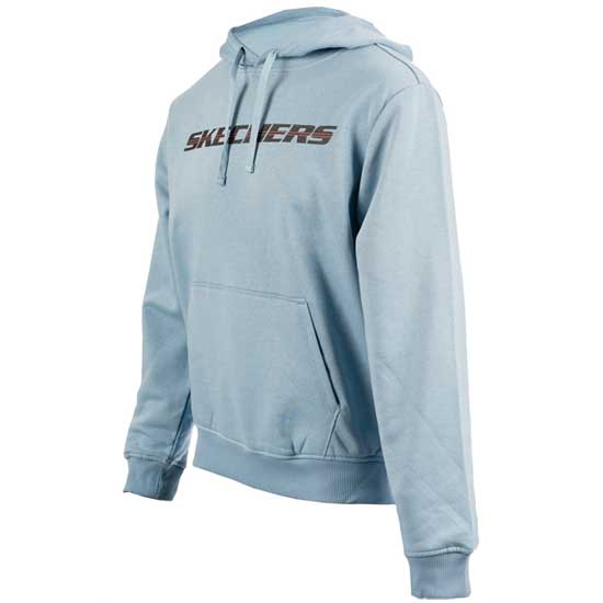 Skechers Soft Motion Hoodie in Faded Denim with Kangaroo Pocket