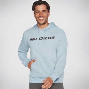 Skechers Soft Motion Hoodie in Faded Denim with Kangaroo Pocket