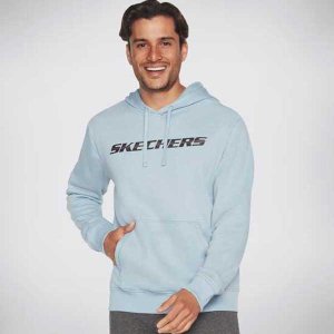 Skechers Soft Motion Hoodie in Faded Denim with Kangaroo Pocket