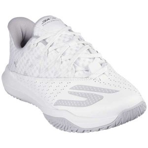 Skechers Mesh and Leather Lace-Up Trainers