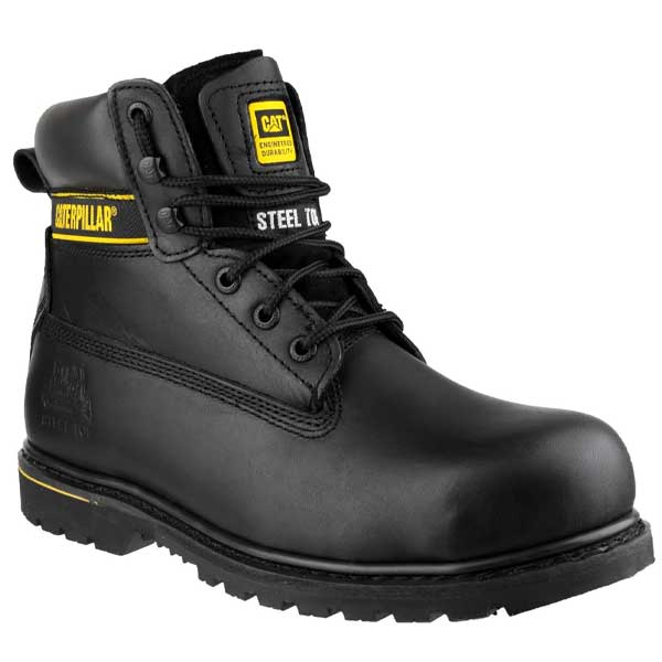 Slip Resistance Cat Holton SRC Black Safety Shoes