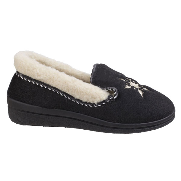 Snowflake Ladies Wool Felt Slippers