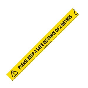 Social Distancing Tape 25mm CLOTH Hazard Black & Yellow