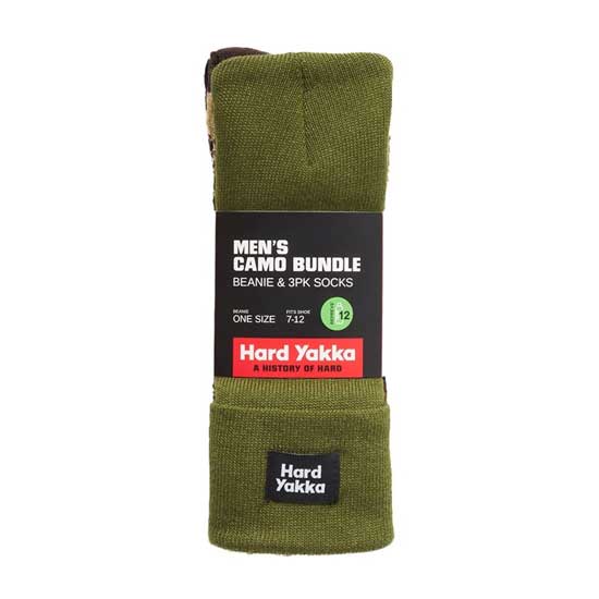 Eco Camo Socks with Green Beanie