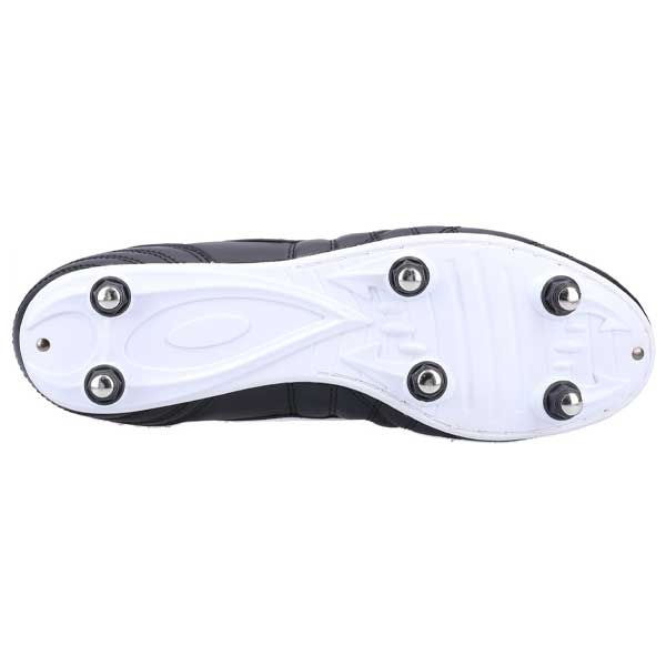 Leather Soft Ground Football Boots with Lace-Up Fastening