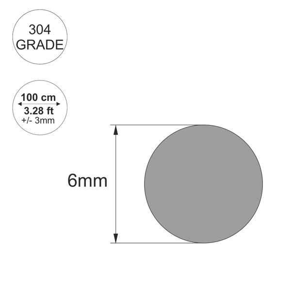 Stainless Steel Round Bar Steel Rod 1m Long – GRADE 304