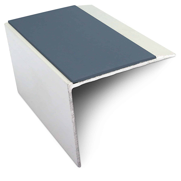 Stair Nosing Edge Trim 67mm x 55mm Aluminium With Anti Slip Pvc Insert DDA Compliant