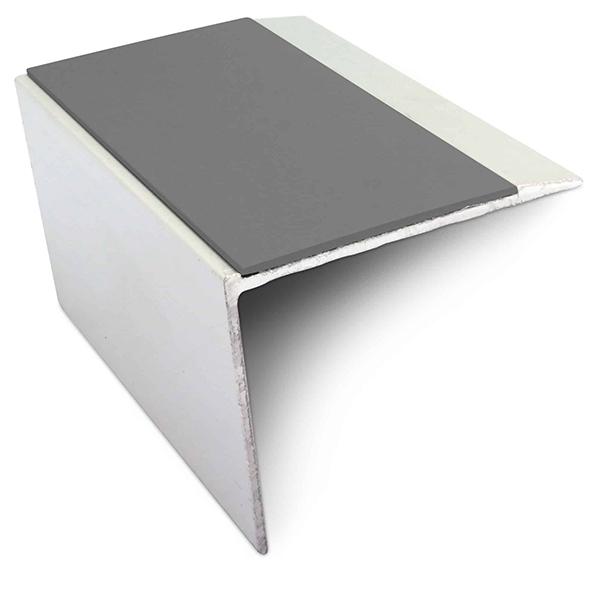 Stair Nosing Edge Trim 67mm x 55mm Aluminium With Anti Slip Pvc Insert DDA Compliant