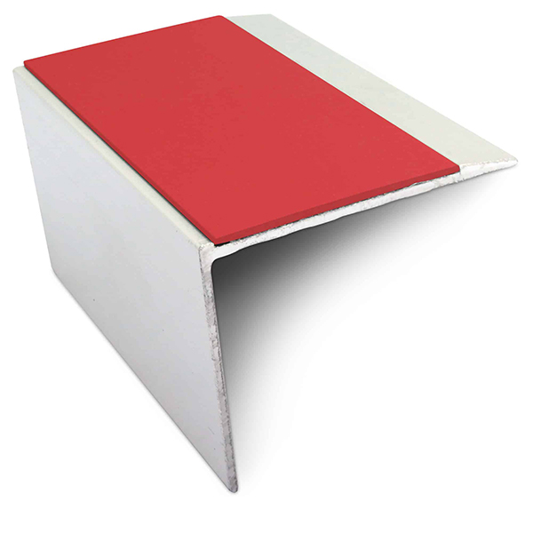 Stair Nosing Edge Trim 67mm x 55mm Aluminium With Anti Slip Pvc Insert DDA Compliant