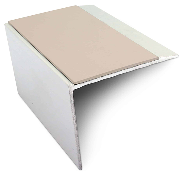 Stair Nosing Edge Trim 67mm x 55mm Aluminium With Anti Slip Pvc Insert DDA Compliant