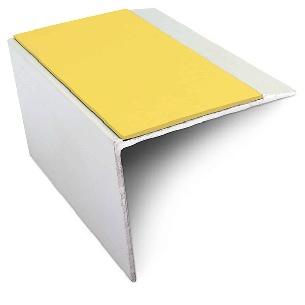 Stair Nosing Edge Trim 67mm x 55mm Aluminium With Anti Slip Pvc Insert DDA Compliant