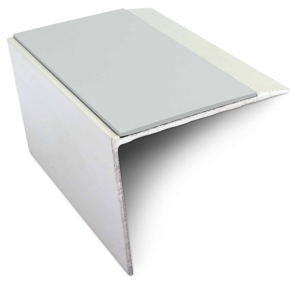 Stair Nosing Edge Trim 67mm x 55mm Aluminium With Anti Slip Pvc Insert DDA Compliant