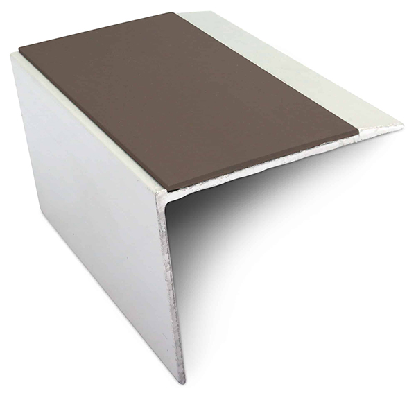 Stair Nosing Edge Trim 67mm x 55mm Aluminium With Anti Slip Pvc Insert DDA Compliant