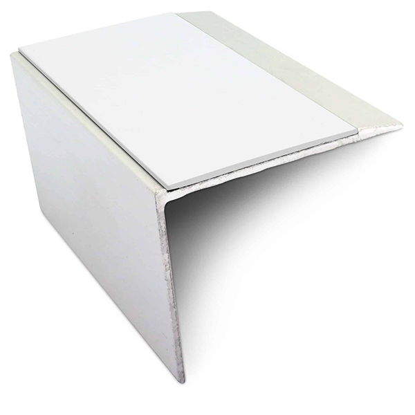 Stair Nosing Edge Trim 67mm x 55mm Aluminium With Anti Slip Pvc Insert DDA Compliant