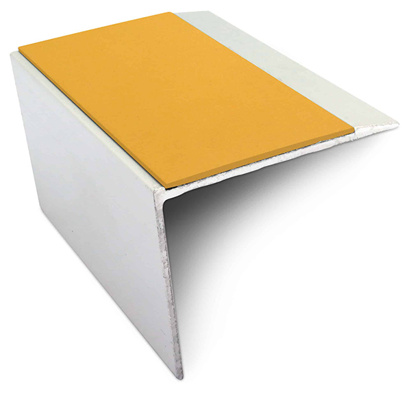 Stair Nosing Edge Trim 67mm x 55mm Aluminium With Anti Slip Pvc Insert DDA Compliant
