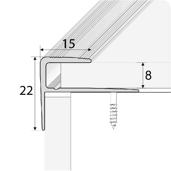Stair Nosing Edge Trim Push-In Aluminium Wood Effect