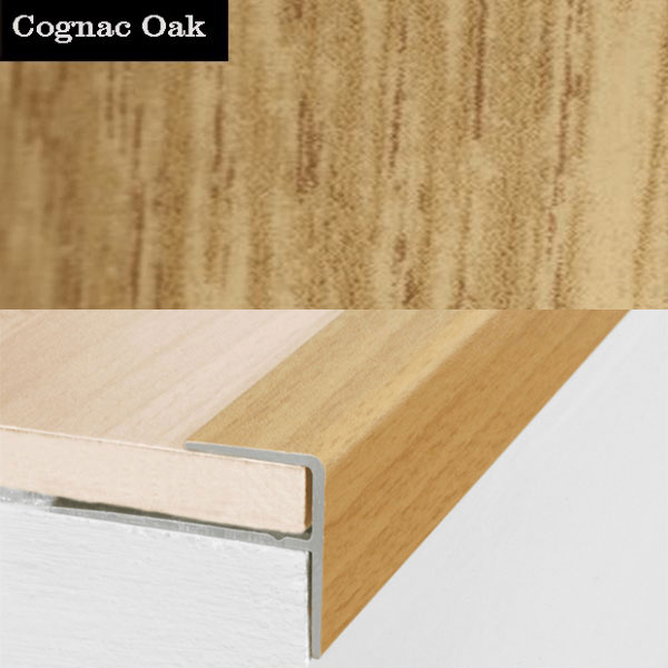 Stair Nosing Edge Trim Push-In Aluminium Wood Effect