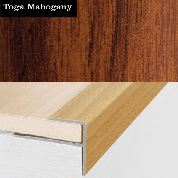 Stair Nosing Edge Trim Push-In Aluminium Wood Effect