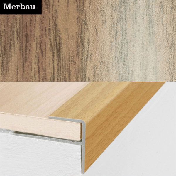 Stair Nosing Edge Trim Push-In Aluminium Wood Effect