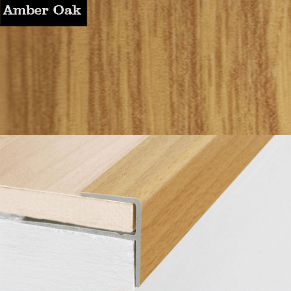 Stair Nosing Edge Trim Push-In Aluminium Wood Effect