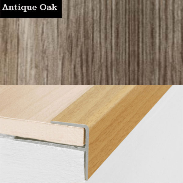 Stair Nosing Edge Trim Push-In Aluminium Wood Effect