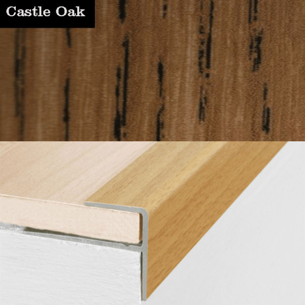 Stair Nosing Edge Trim Push-In Aluminium Wood Effect