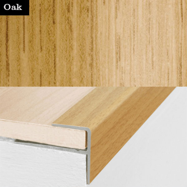 Stair Nosing Edge Trim Push-In Aluminium Wood Effect
