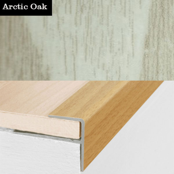 Stair Nosing Edge Trim Push-In Aluminium Wood Effect