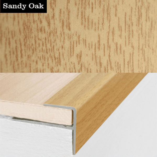 Stair Nosing Edge Trim Push-In Aluminium Wood Effect