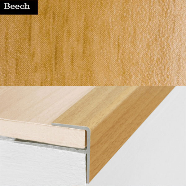 Stair Nosing Edge Trim Push-In Aluminium Wood Effect