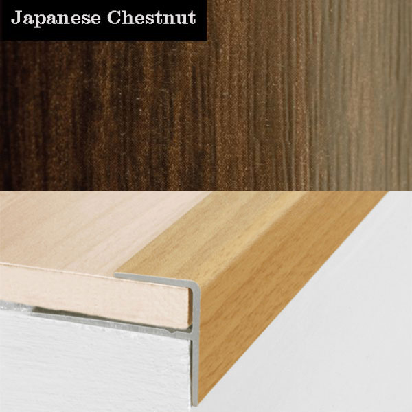 Stair Nosing Edge Trim Push-In Aluminium Wood Effect