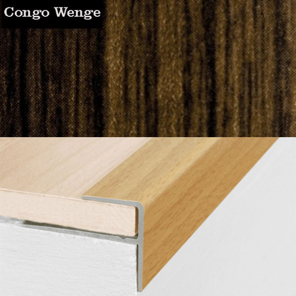 Stair Nosing Edge Trim Push-In Aluminium Wood Effect
