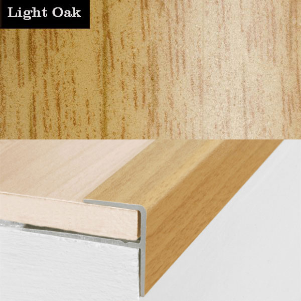 Stair Nosing Edge Trim Push-In Aluminium Wood Effect