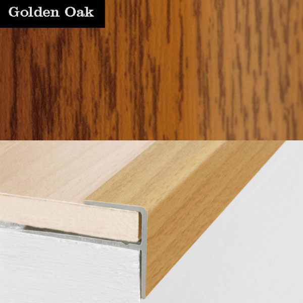Stair Nosing Edge Trim Push-In Aluminium Wood Effect