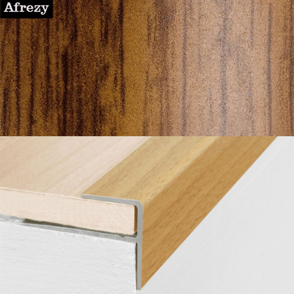 Stair Nosing Edge Trim Push-In Aluminium Wood Effect